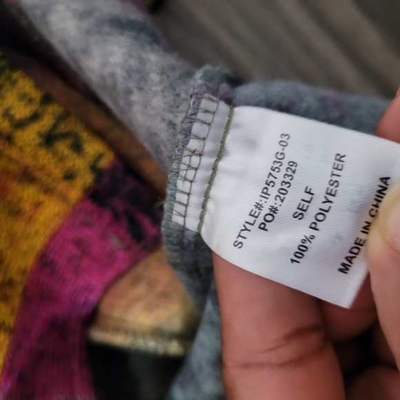 Bibi Womens Colorful Plaid Shacket Jacket S Faux Fur Collar Patchwork Boho New - Picture 6 of 7